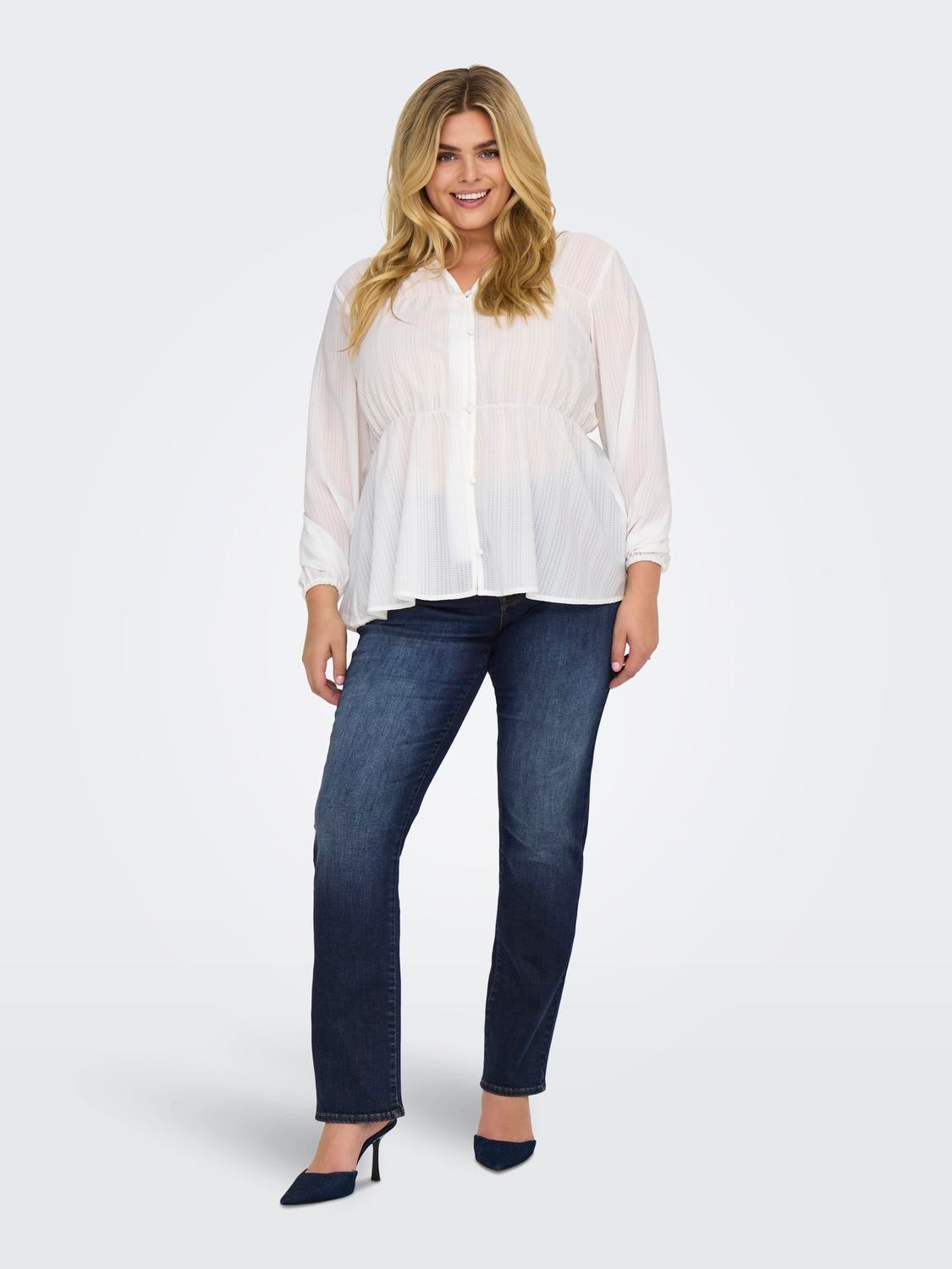 CARALICIA Mittlere Taille Gerade geschnitten Jeans Dark Blue Denim