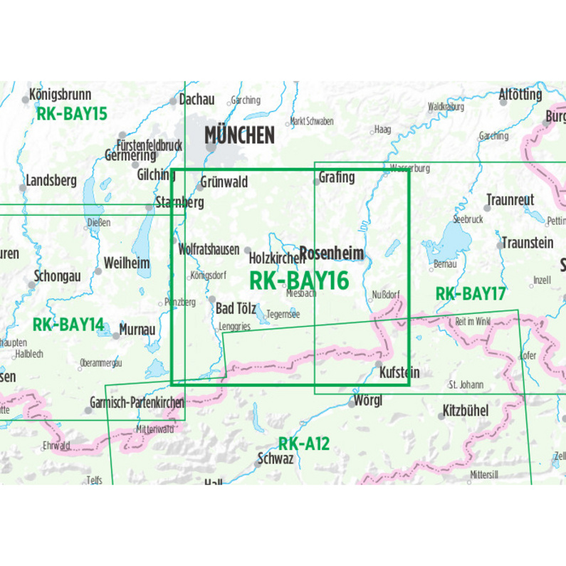 Esterbauer RK-BAY16 Oberbayerisches Alpenvorland Radkarte