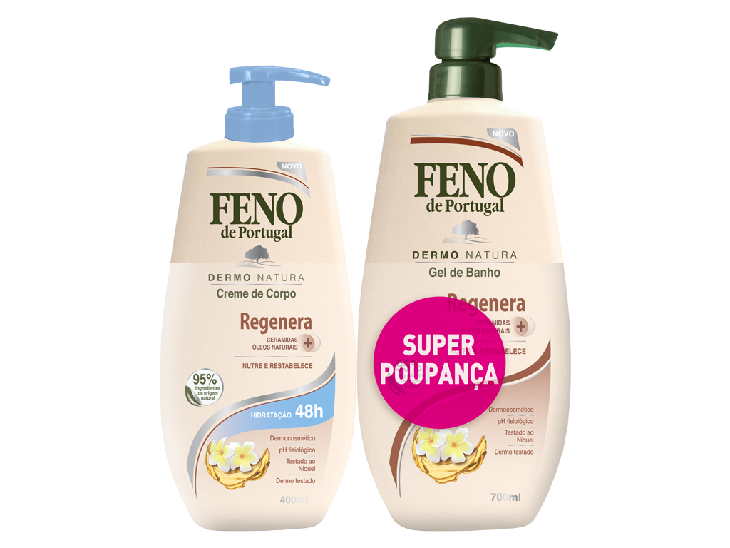 GEL DE BANHO   CREME DE CORPO FENO DE PORTUGAL 700 ML   400 ML