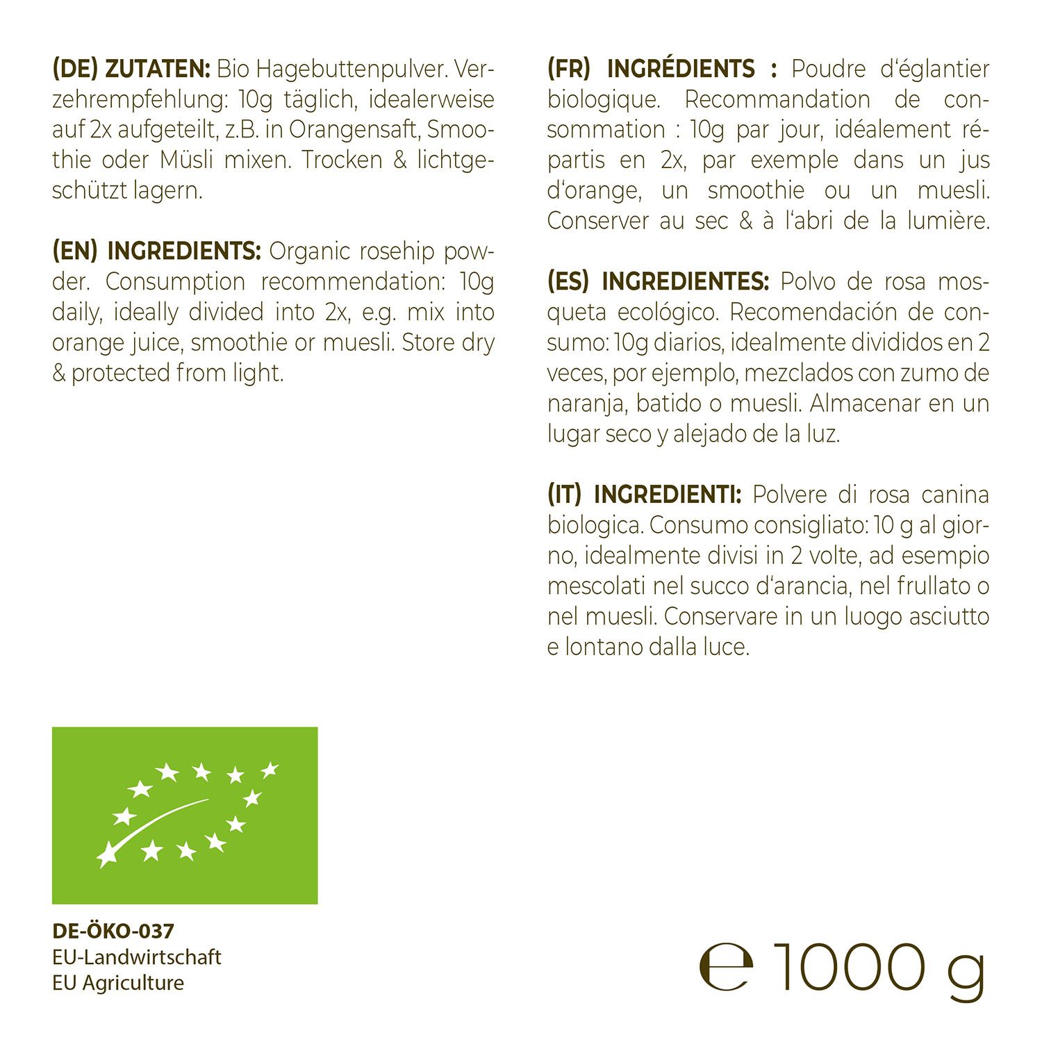 GreatVita Bio Hagebuttenpulver