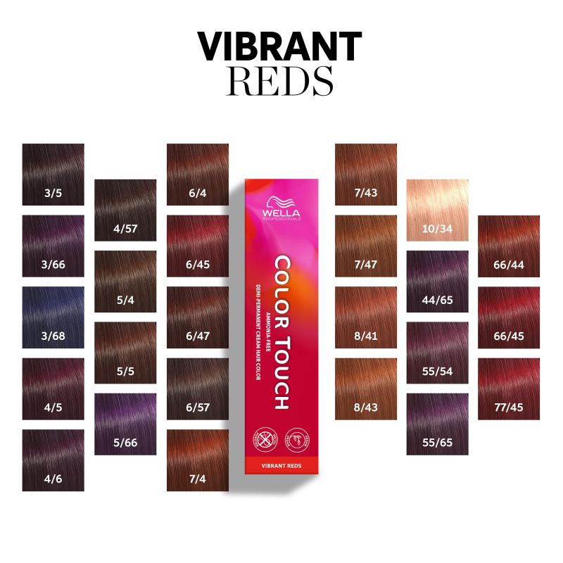 Coloration Color Touch Vibrant Reds 3/68 Châtain Foncé Violine Perlé Wella 60ml