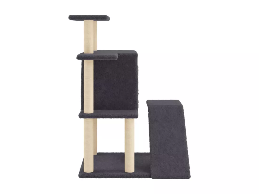 Arbre à chat avec griffoirs en sisal gris foncé 97 cm