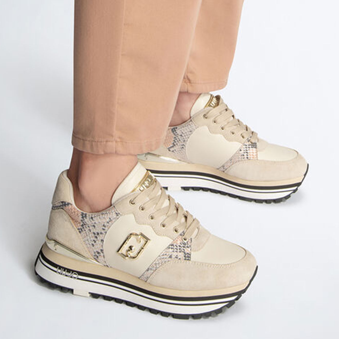 Liu-Jo Sneakers en Cuir Rym beiges