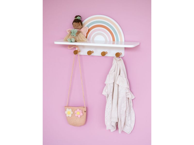 Zeller Present Kinder-Wandgarderobe Rainbow Garderobenleiste im Regenbogen-Design