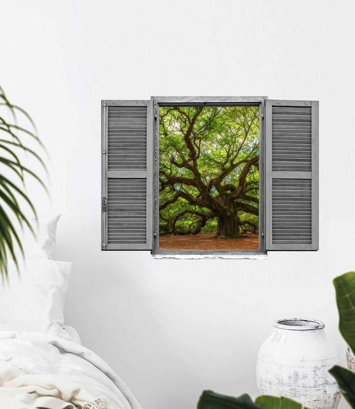 queence Wandtattoo »Baumstamm« Wandsticker, Wandbild, selbstklebend, 3D, Fenster