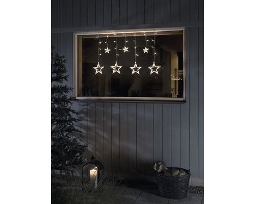 Stervormig lichtgordijn Konstsmide L 90 cm 77 LED's amberkleurige lichtkleur