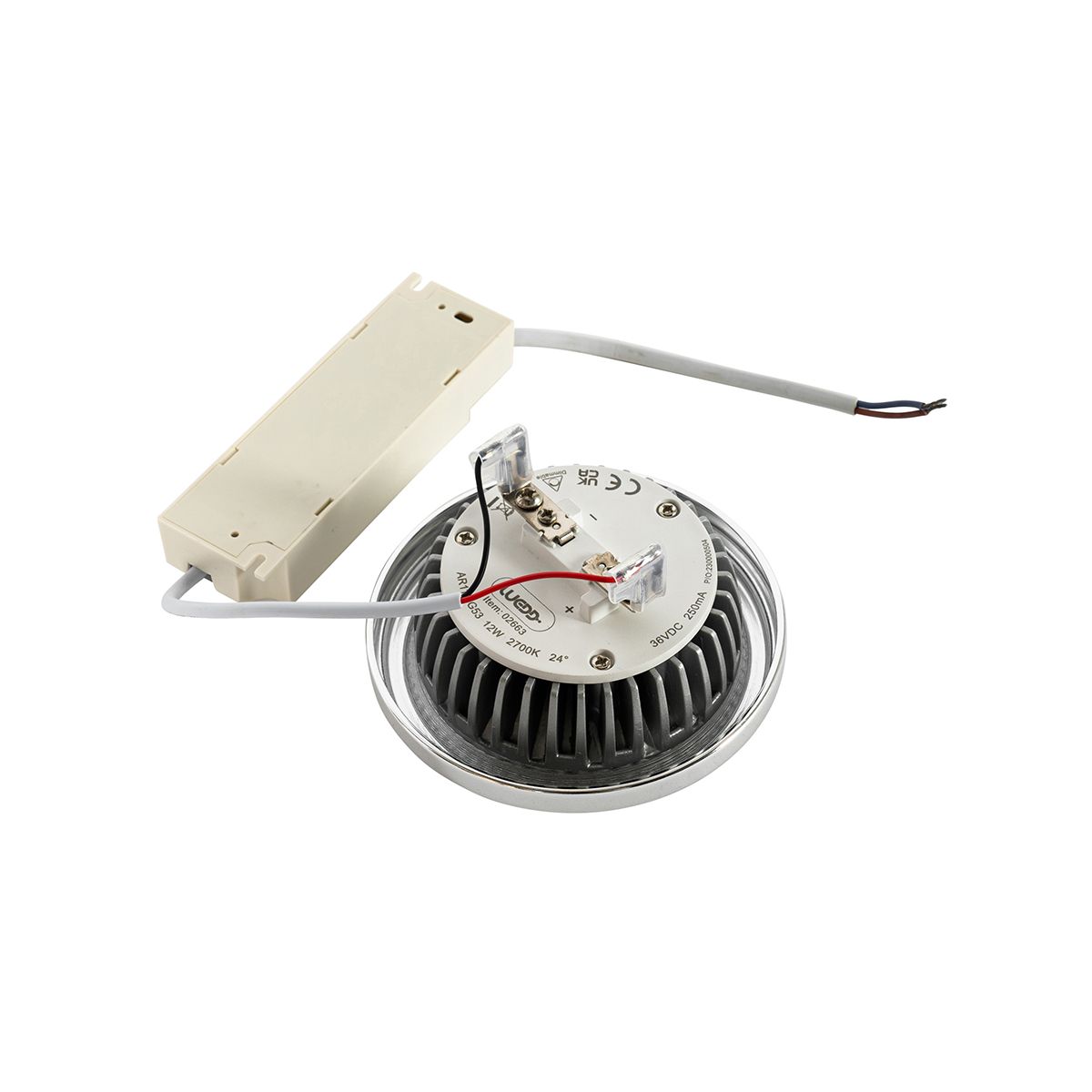 Set van 5 G53 dimbare LED lamp AR111 12W 600 lm 2700K