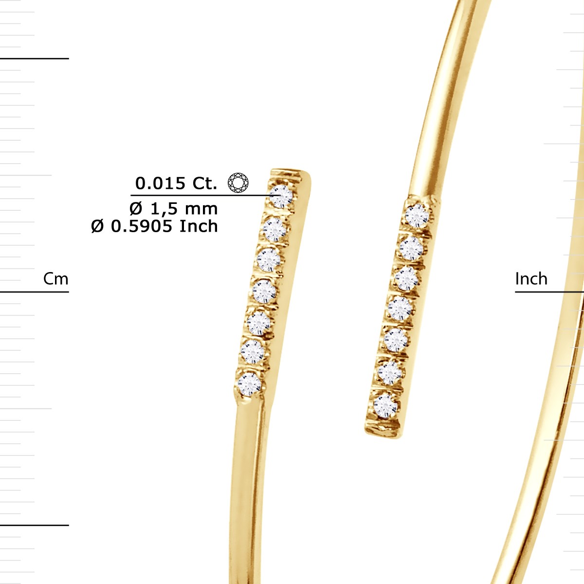 Bracelet Diamants 0,16 Cts PASSION Or Jaune
