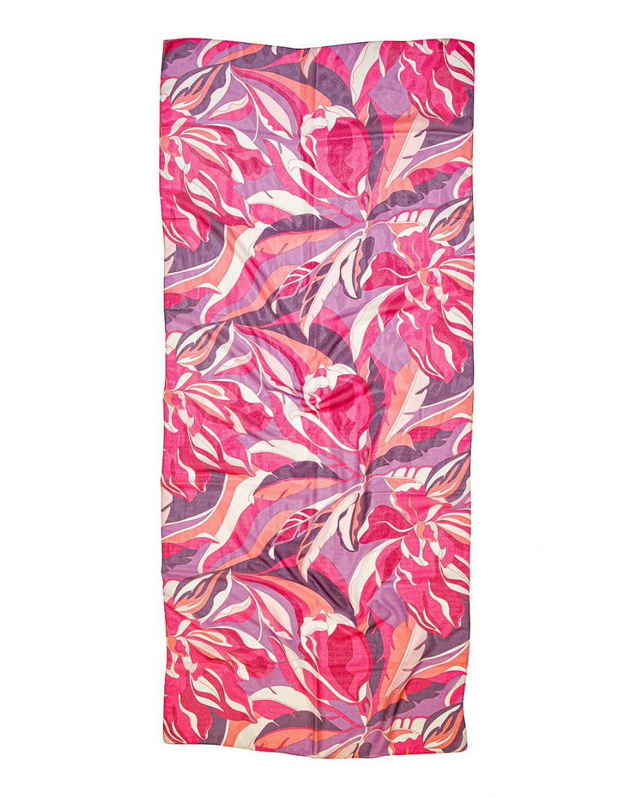 Foulard rose imprimé