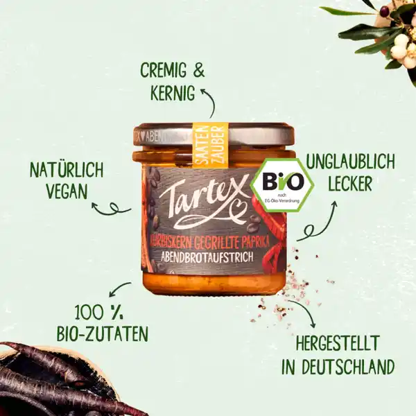 Bio Kürbiskerne gegrillte Paprika Abendbrotaufstrich