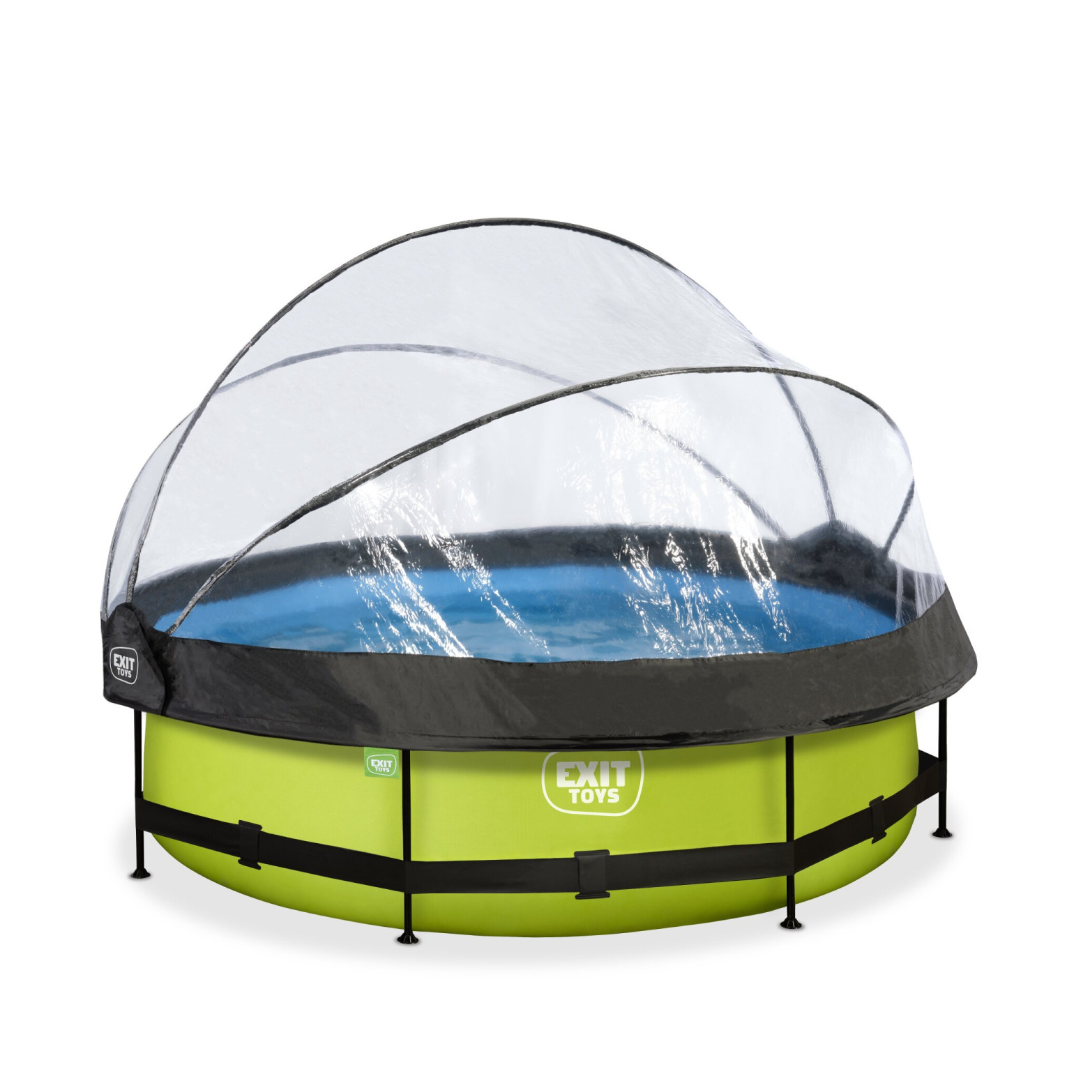 EXIT Lime zwembad ø300x76cm met filterpomp en overkapping -