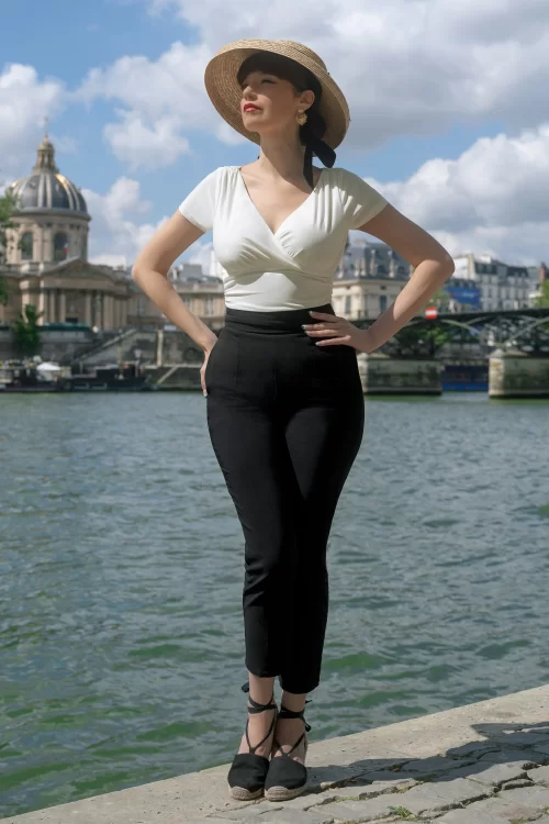 Vintage Diva  Lena Lynn broek in zwart