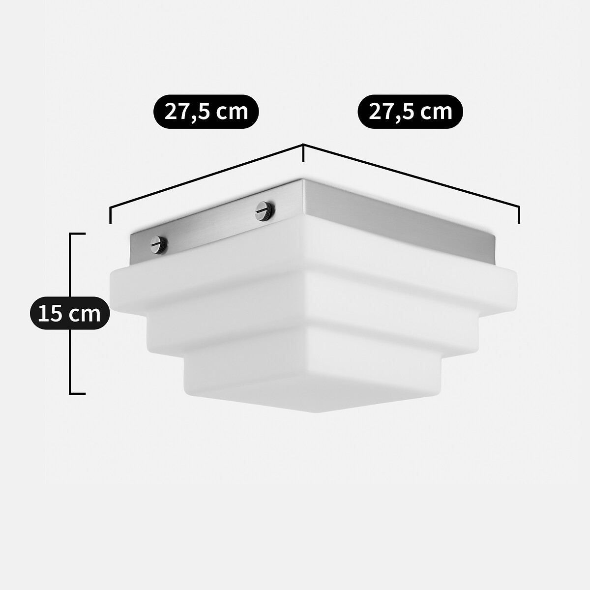 LA REDOUTE INTERIEURS<br>Luminária de teto em vidro opalino, Decar