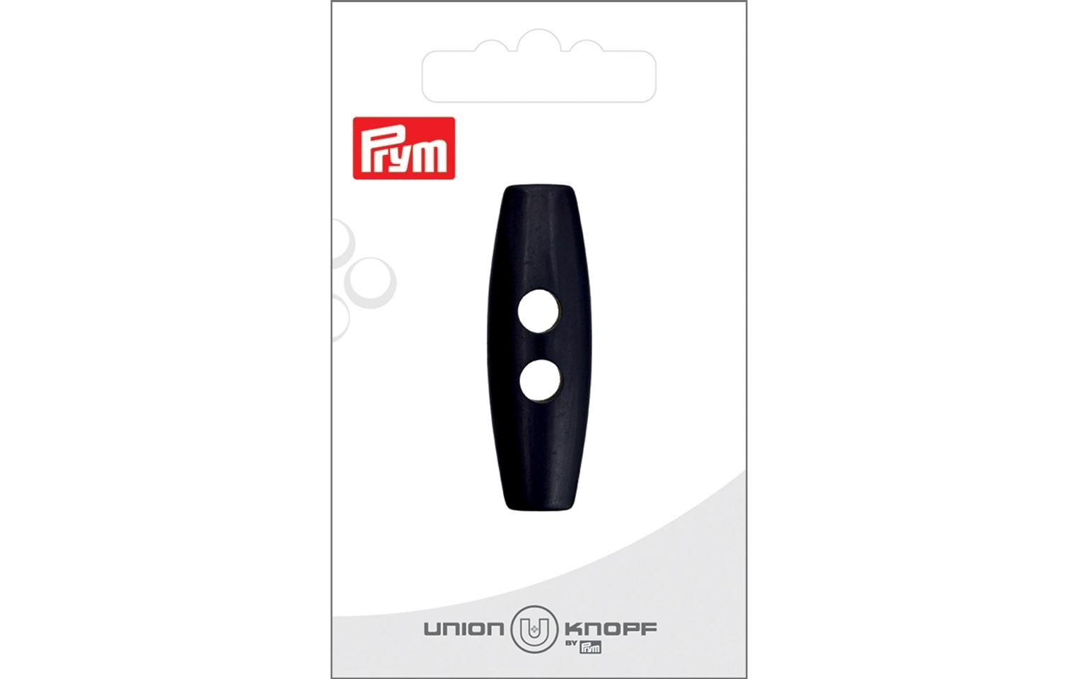 Knöpfe Polyester 45 mm, 1 Stück, SchwarzSchlichter Knebelknopf mit 2 Löchern
