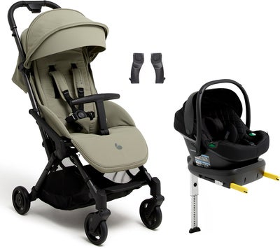 Beemoo Easy Fly Lux 4 Trille Inkl. Route i-Size Babybilstol & Base, Spring Green/Black Stone