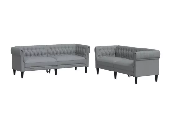 Ensemble de canapés 2 pièces gris clair tissu