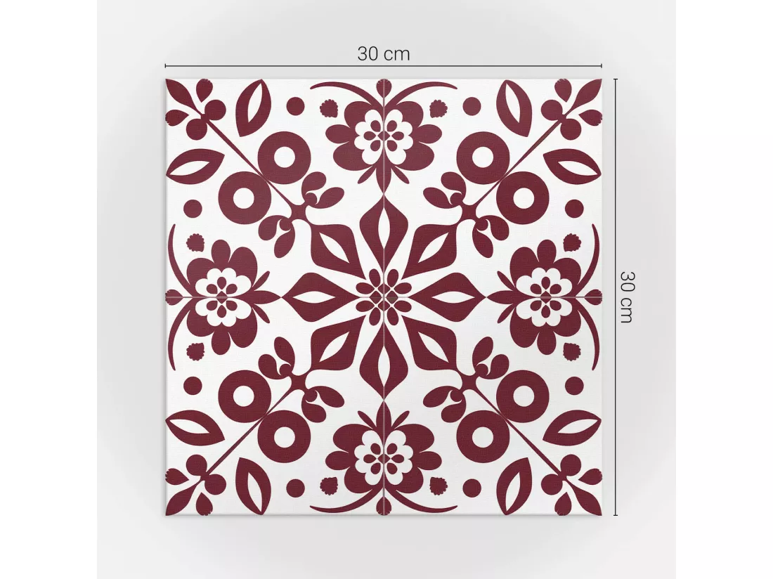 Carreaux autocollants PVC, Carrelage PVC adhésif - 9x30x30 - Motif floral avec des feuilles