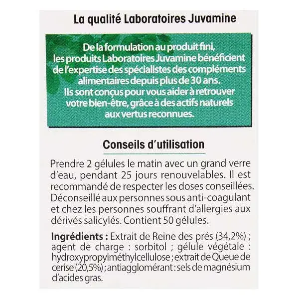 Juvamine Draineur Queue de Cerise Reine des Près 50 gélules