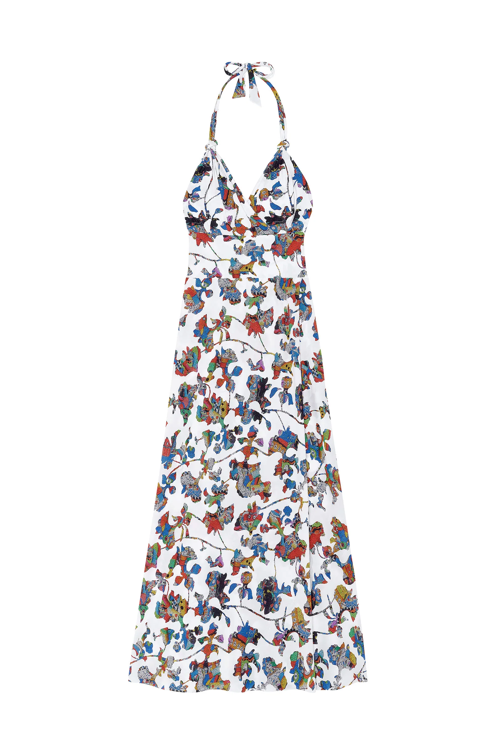rona Longue robe portefeuille imprimé WONDERLAND dos nu Wonderland
