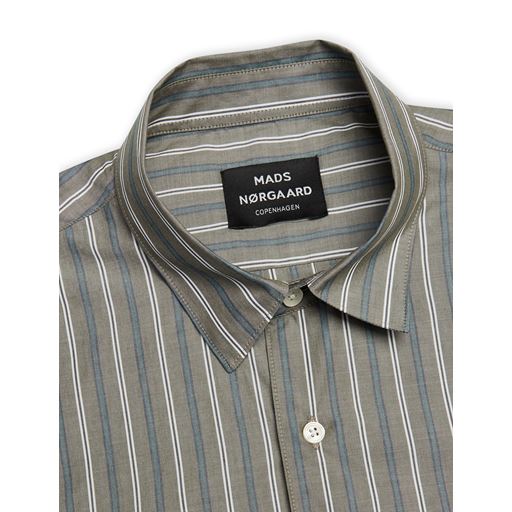 Mads Nørgaard Poplin Stripe Malte Skjorte, Grape Leaf Stripe M