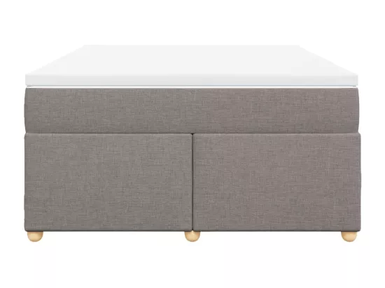 Sommier à lattes de lit avec matelas Taupe 160x200 cm Tissu