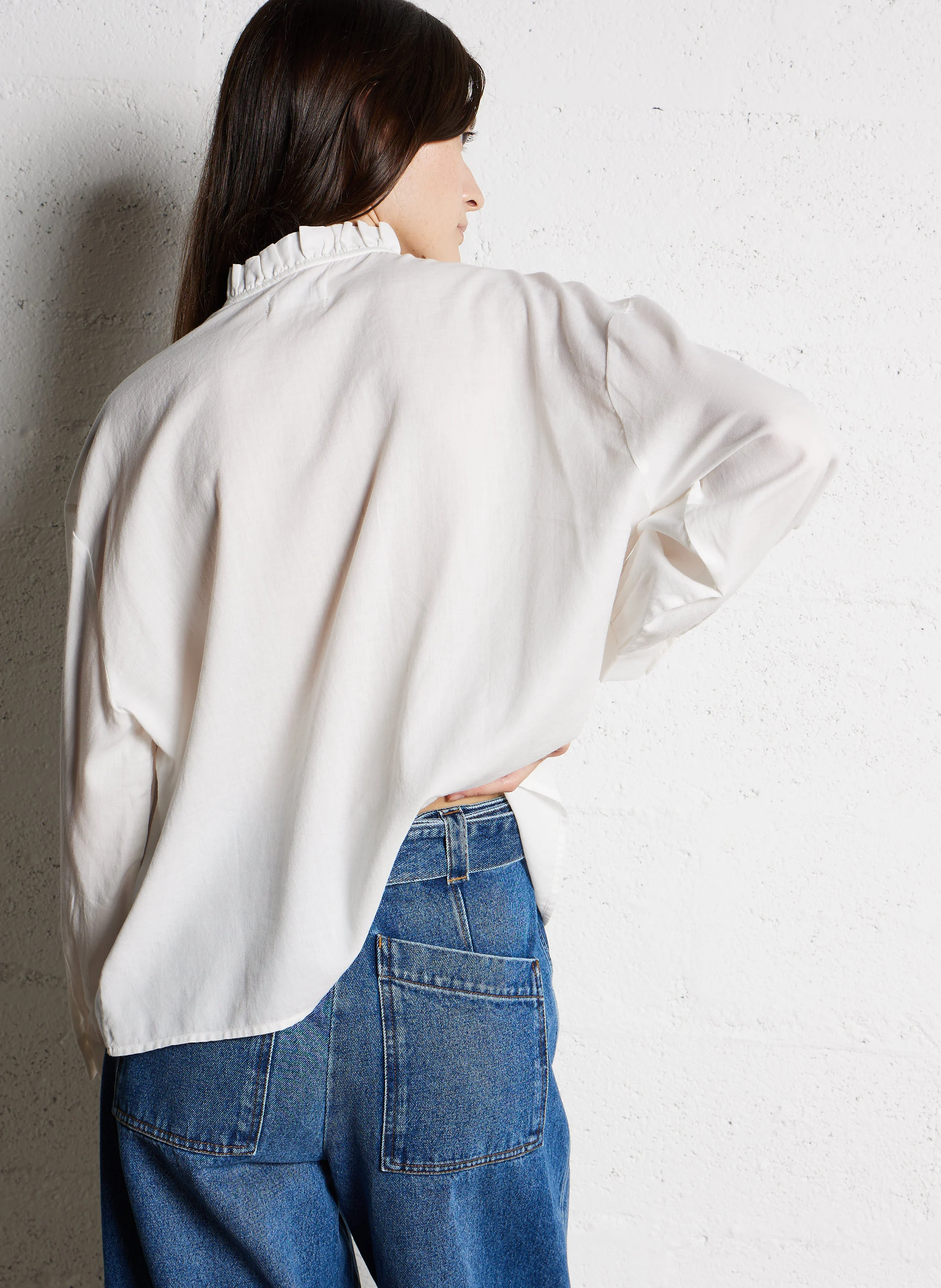RUDY - Blouse col rond en coton| Blanc