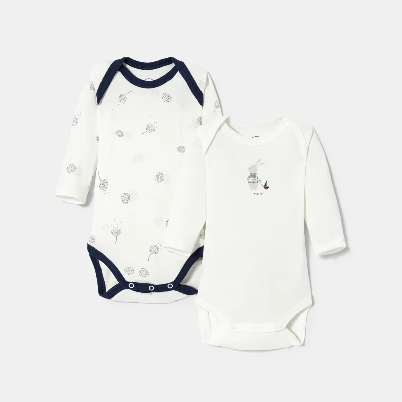 Lot de 2 bodies manches longues bébé garçon Aucune nuance