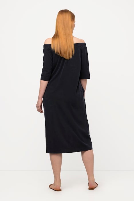 Midikleid, A-Linie, Carmen-Ausschnitt, Halbarm, Modal