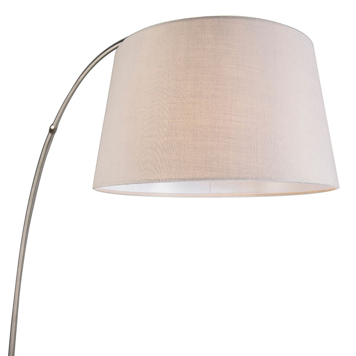 Smart booglamp staal met witte stoffen kap incl. Wifi A60 - Arc Basic