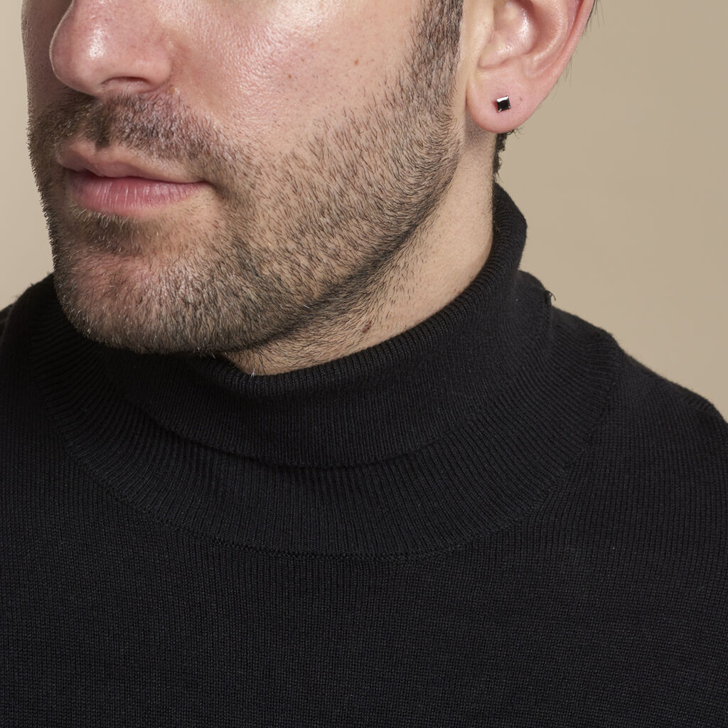 Boucles D'oreilles Puces Paco Argent Blanc Oxyde De Zirconium
