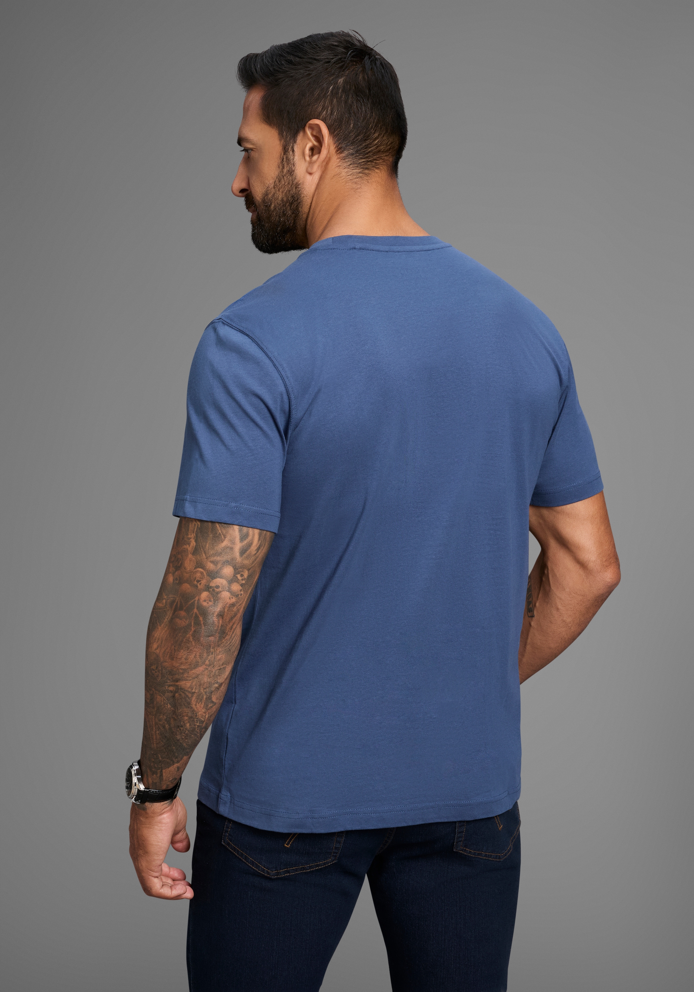 Man's World Rundhalsshirt , kurzärmelig,  lässige Passform,  bedruckt,  Rundhalsausschnitt