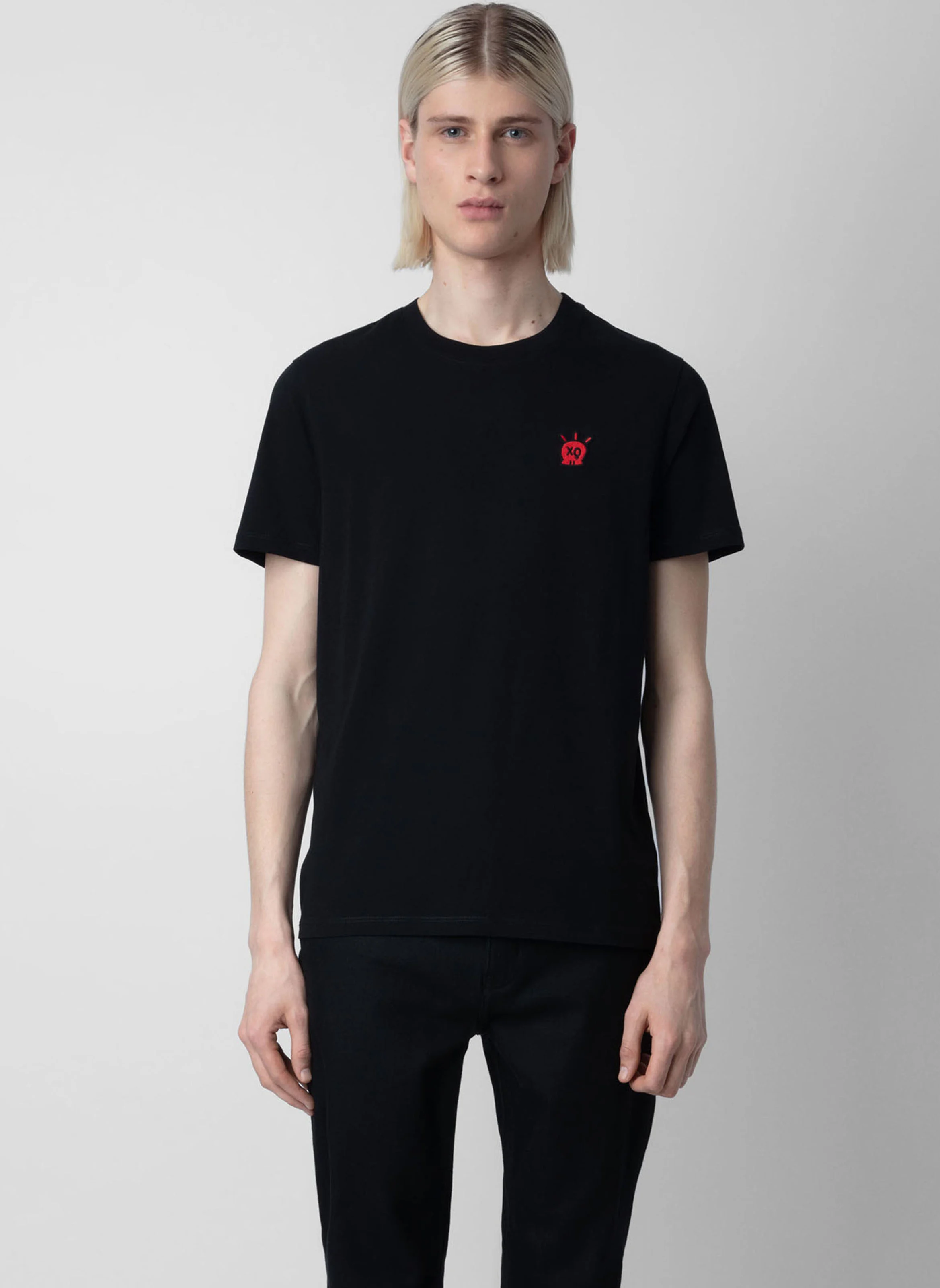 TOMMY - Tee-shirt col rond regular-fit en coton bio | Noir
