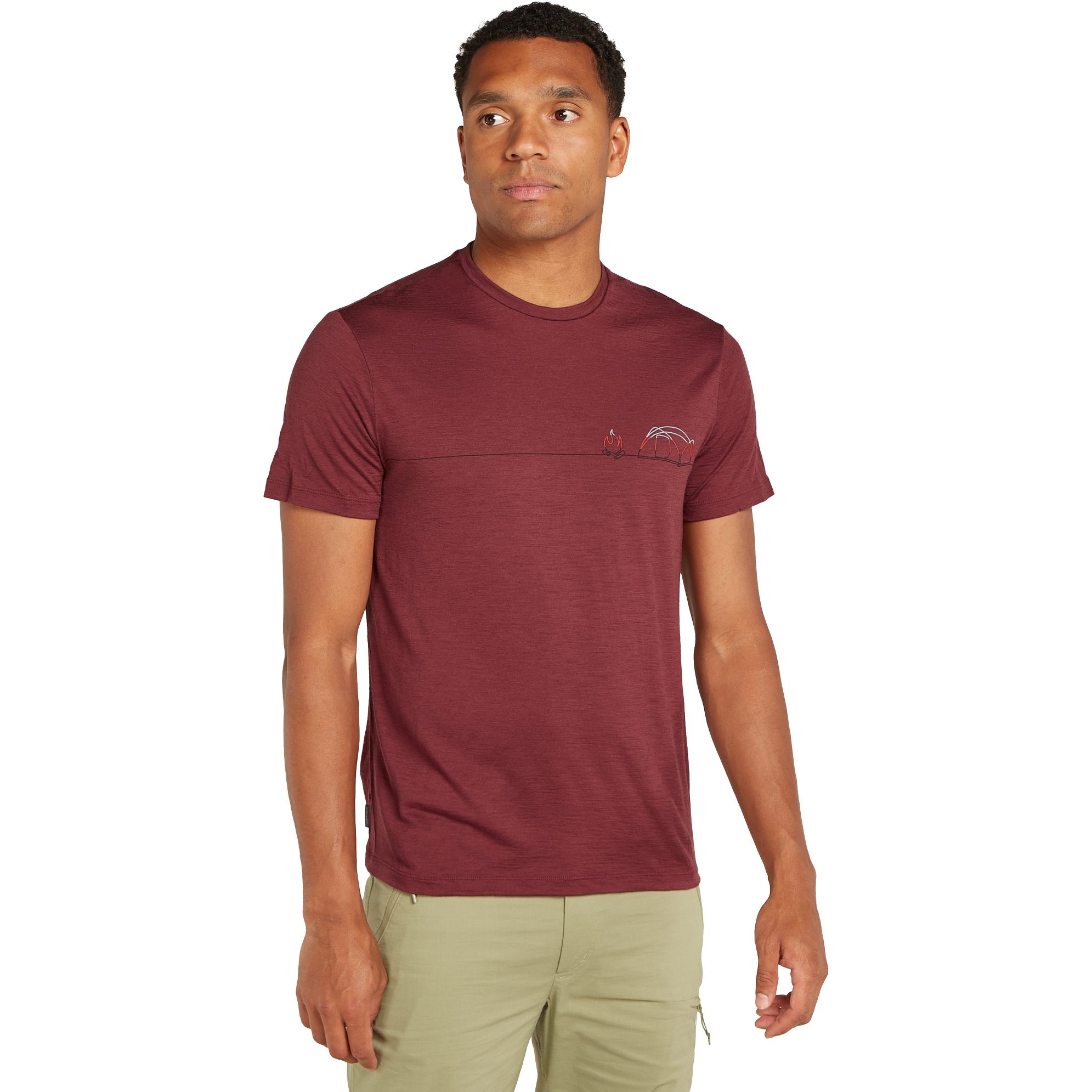 Icebreaker Merino 150 Tech Lite Single Line Camp T-Shirt Herren port