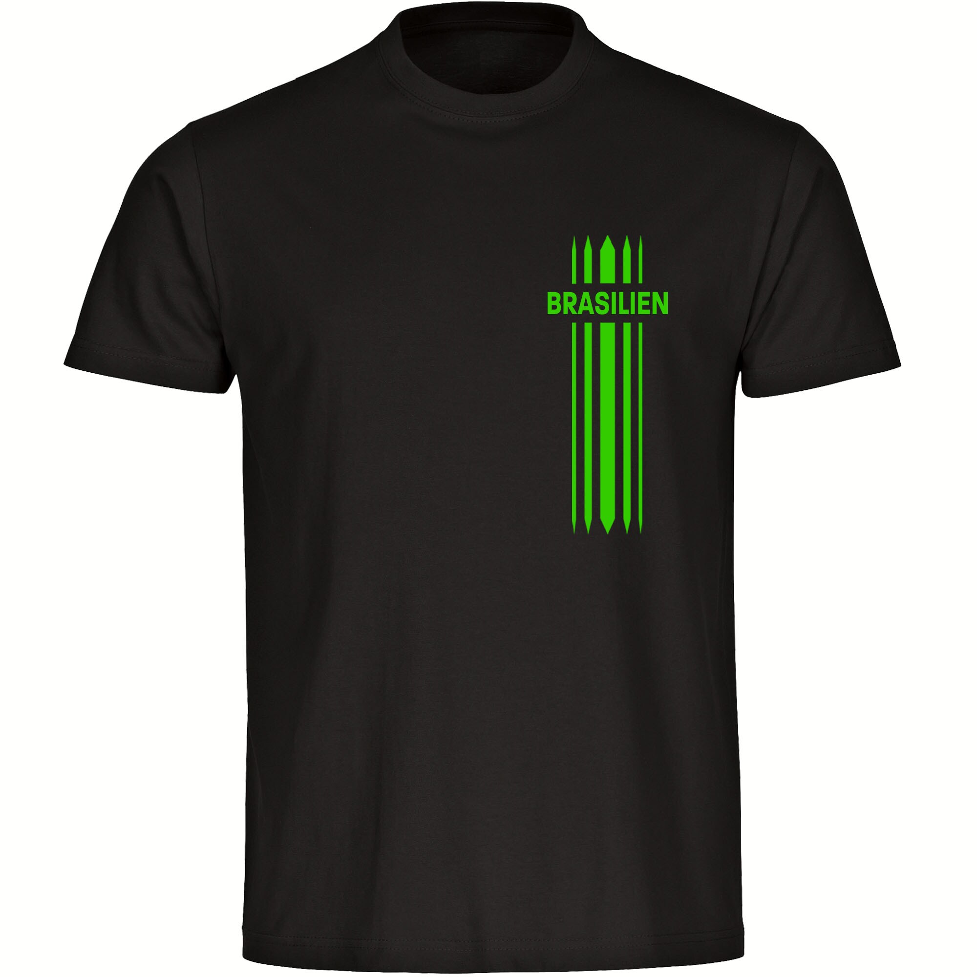 multifanshop® Herren T-Shirt - Brasilien - Streifen - Druck gelb