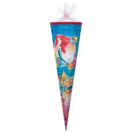 Nestler Schultüte Disney Arielle- Meereszauber mit Organza-Verschluss, 12-eckig, 85 cm