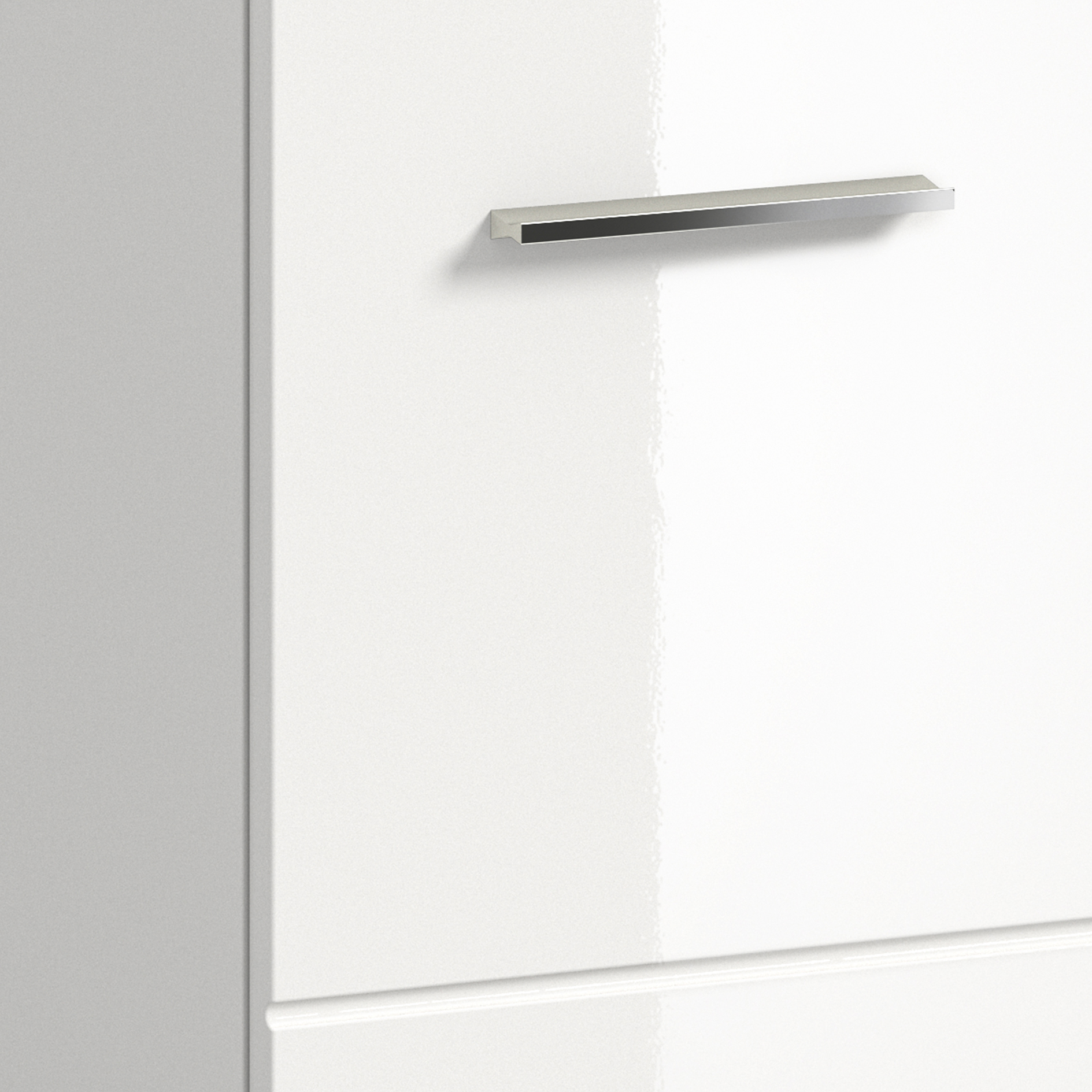 Standschrank ICE-weiß Hochglanz - 110 cm hoch