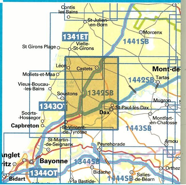 IGN - 1342 SB DAX CASTETS 1 25 000