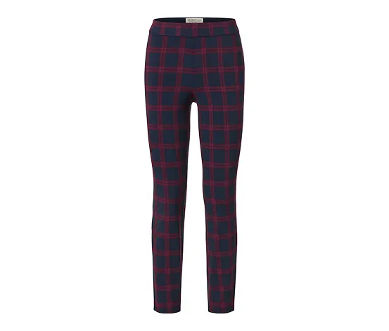 Stretchhose, rot-blau kariert
