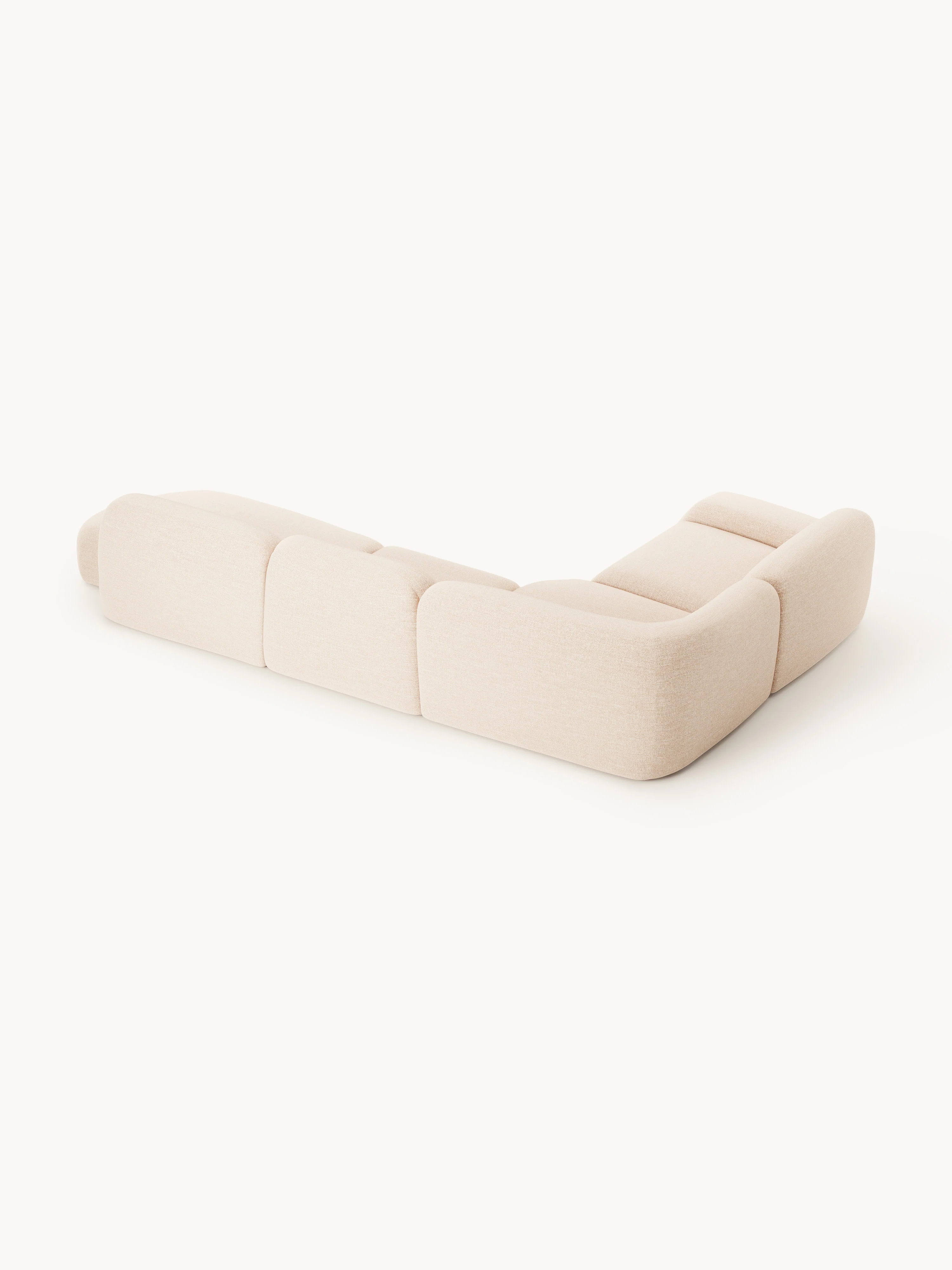 Modulaire bouclé XL hoekbank Wolke met chaise longue