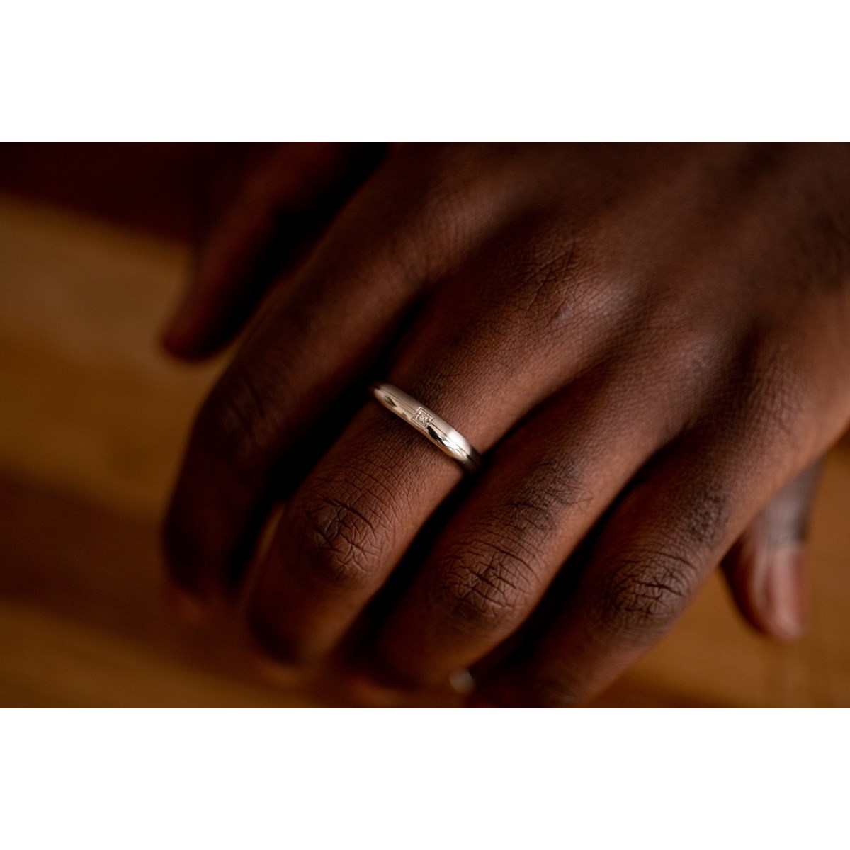 Alliance Marco en Acier 316L avec diamant blanc