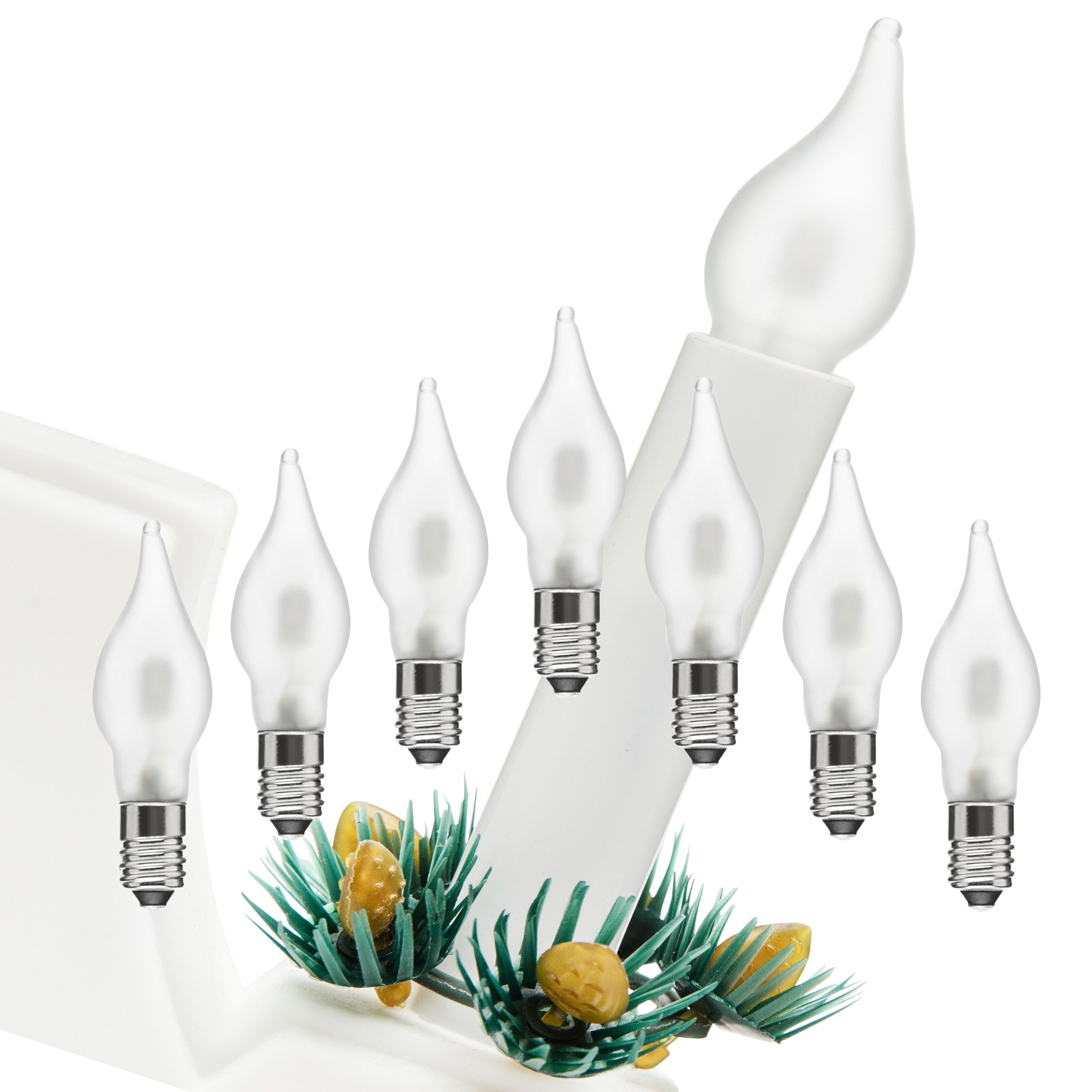 Ledsavers Frostet reservepære til adventsstaker LED 7-pk.