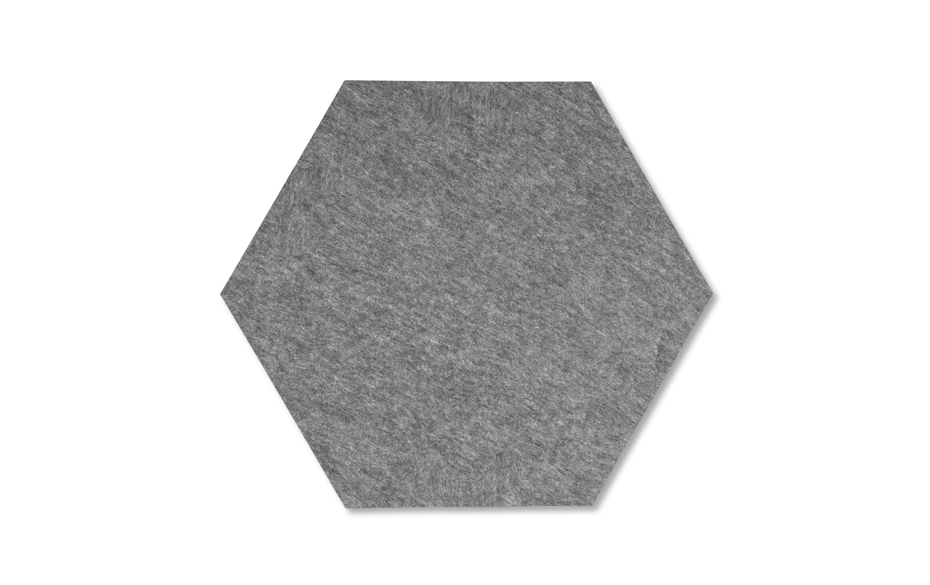 Wandfliesen Hexagon 44 x 50.5 cm Grau, 6 PlattenAkustikplatten Hexagon