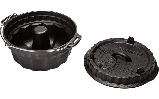 Petromax GF1 Gusseisen Gugelhupfform mit Tortenboden-Deckel 3 Liter