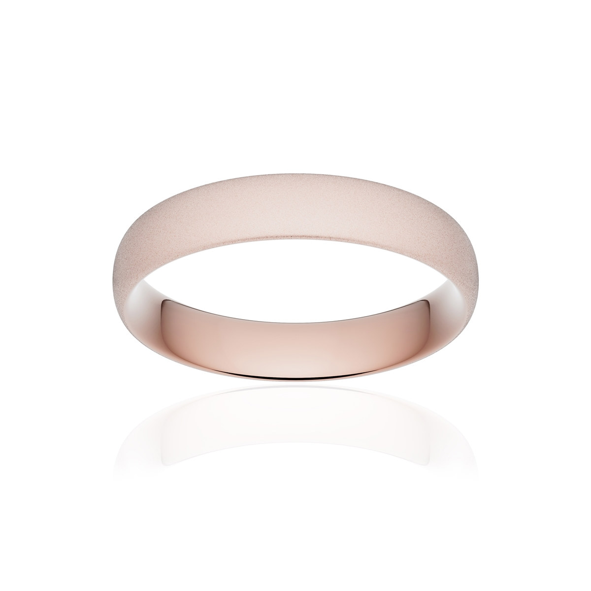 Alliance or 750 rose sablé demi-jonc confort 4,5mm