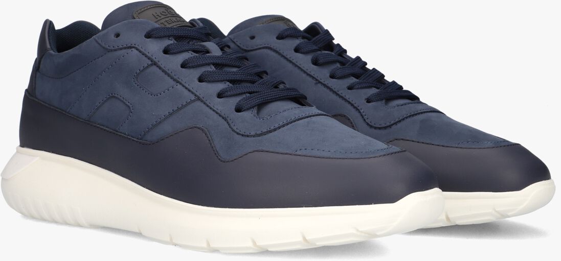 blauwe hogan lage sneakers interactive3 allacciato pelle