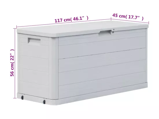 Boîte de rangement de jardin 280 L Gris clair