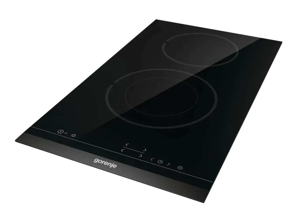 Gorenje Essential ECT322BCSC - Keramisk kogeplade - 2 plader - Niche - bredde: 28.3 cm - dybde: 49 cm - med facetteret frontkant - sort