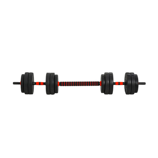 Conjunto de halteres 2 em 1 com barra ajustável - Peso total de 50 kg