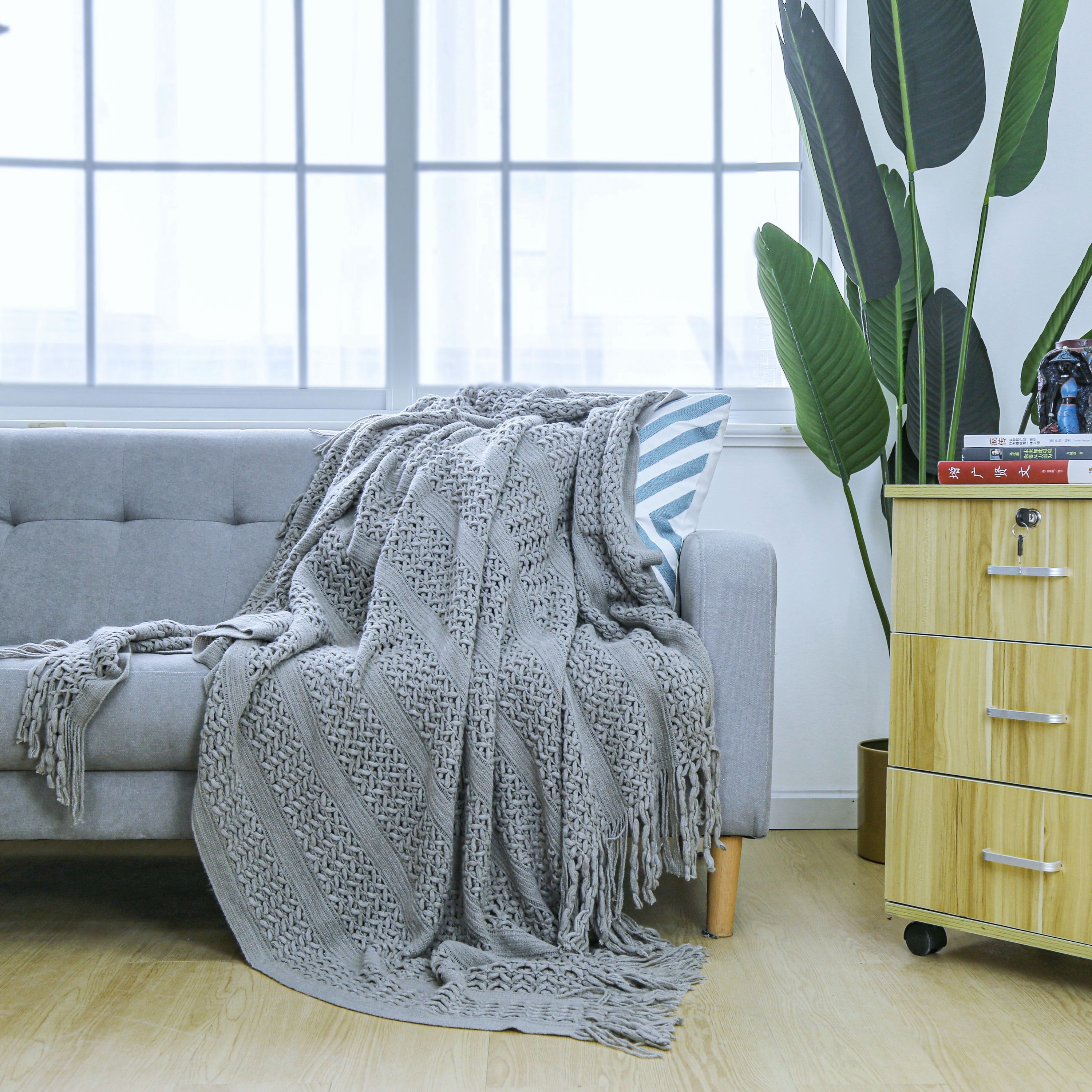 Kuscheldecke DREW 130 x 170 cm anthrazit