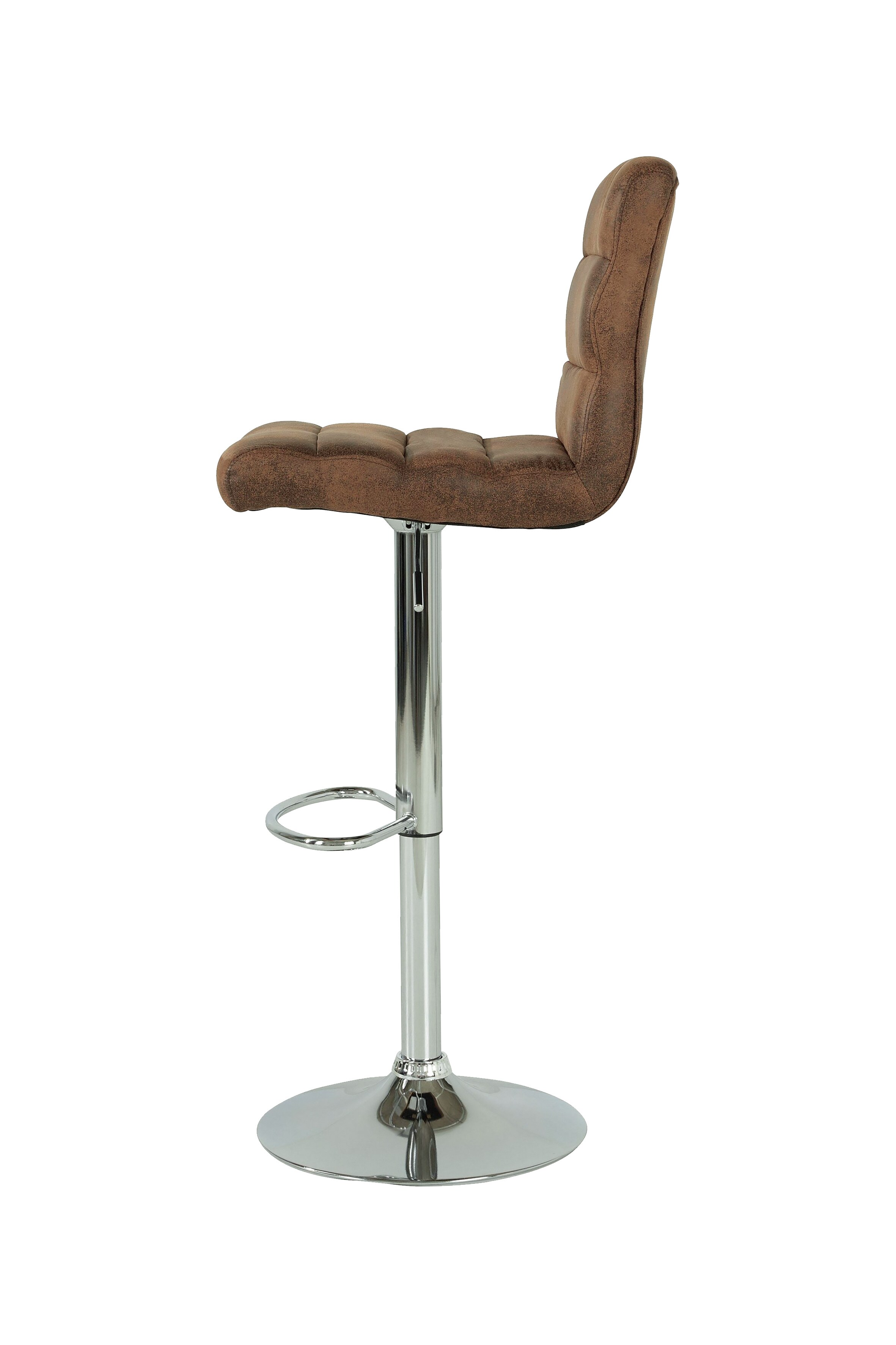 byLIVING Barhocker PHIL, 2-er Set, Vintagebezug braun, Gestell chrom,